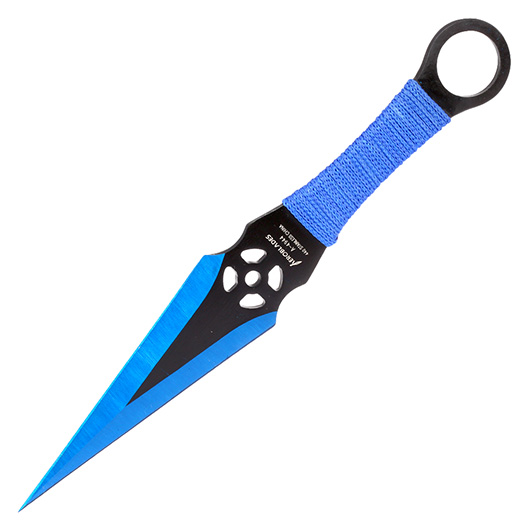 AeroBlades Kunai Wurfmesser Set 2-teilig blau inkl. Nylonscheide Bild 2