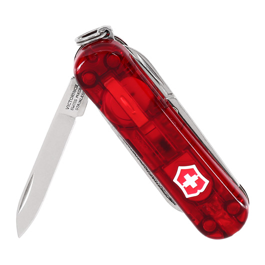 Victorinox Taschenmesser Signature Lite rot transparent inkl. Kugelschreiber, LED Lampe Bild 3
