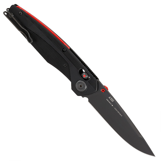 ANV Knives Einhandmesser A100 MagnaCut Stahl schwarz inkl. Grtelclip Bild 1