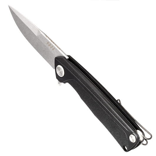 ANV Knives Einhandmesser Z100 Sleipner Stahl schwarz/stonewash inkl. Grtelclip Bild 6