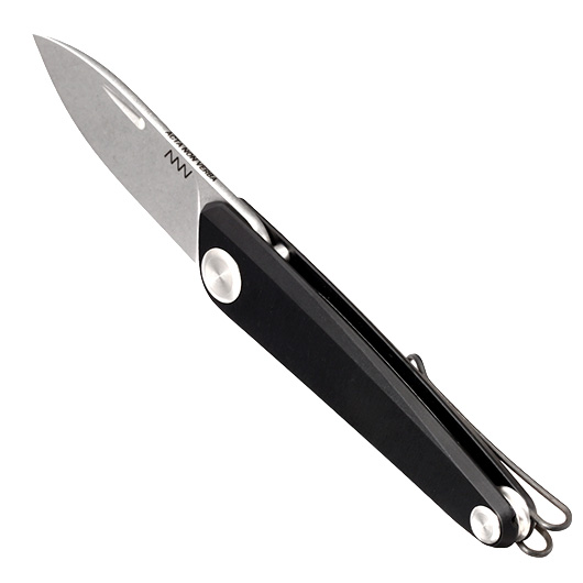 ANV Knives Taschenmesser Z050 Sleipner Stahl schwarz/stonewash inkl. Grtelclip Bild 6