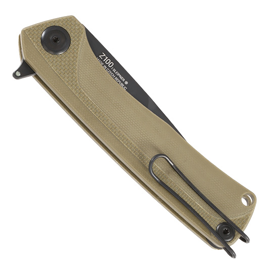ANV Knives Einhandmesser Z100 G10 Sleipner Stahl oliv inkl. Grtelclip Bild 5