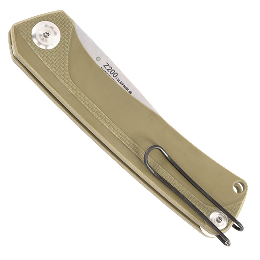 ANV Knives Taschenmesser Z200 G10 Sleipner Stahl oliv/stonewash inkl. Grtelclip Bild 5