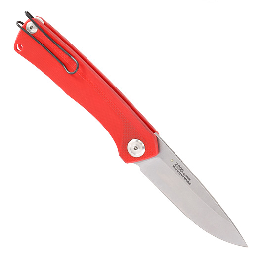 ANV Knives Taschenmesser Z200 G10 Sleipner Stahl rot/stonewash inkl. Grtelclip Bild 1