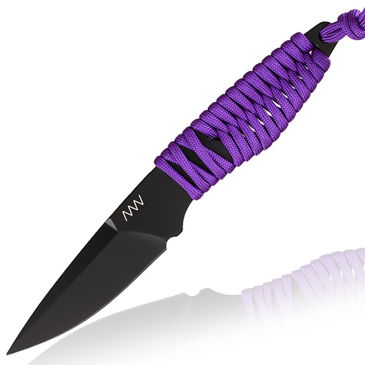 ANV Knives Neck Knife P100 Sleipner Stahl Cerakote schwarz/lila inkl. Kydex Scheide