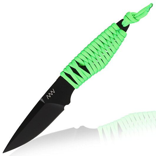 ANV Knives Neck Knife P100 Sleipner Stahl Cerakote schwarz/neon grn inkl. Kydex Scheide