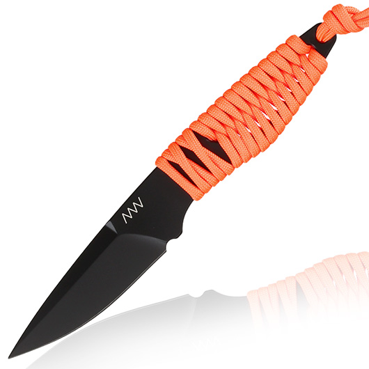 ANV Knives Neck Knife P100 Sleipner Stahl Cerakote schwarz/orange inkl. Kydex Scheide