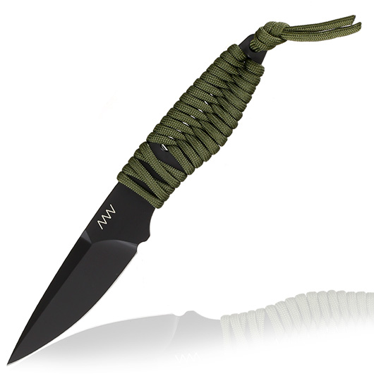 ANV Knives Neck Knife P100 Sleipner Stahl Cerakote schwarz/oliv inkl. Kydex Scheide