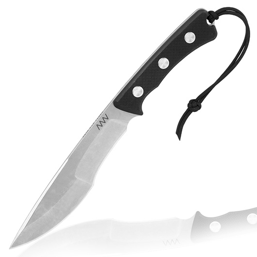 ANV Knives Outdoormesser P500 Sleipner Stahl stonewash inkl. Lederscheide