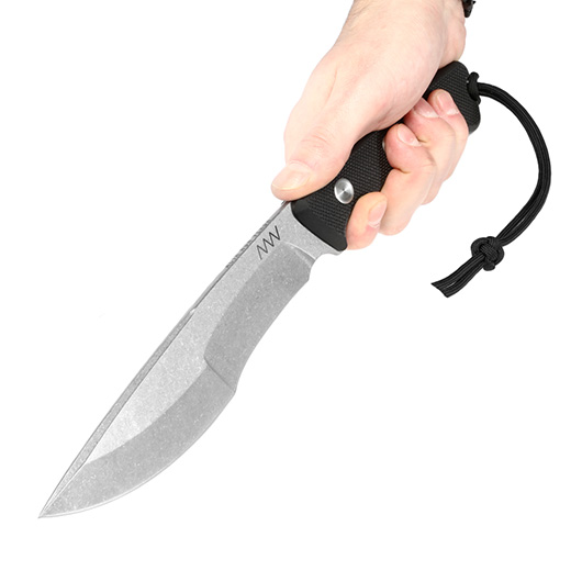 ANV Knives Outdoormesser P500 Sleipner Stahl stonewash inkl. Lederscheide Bild 7