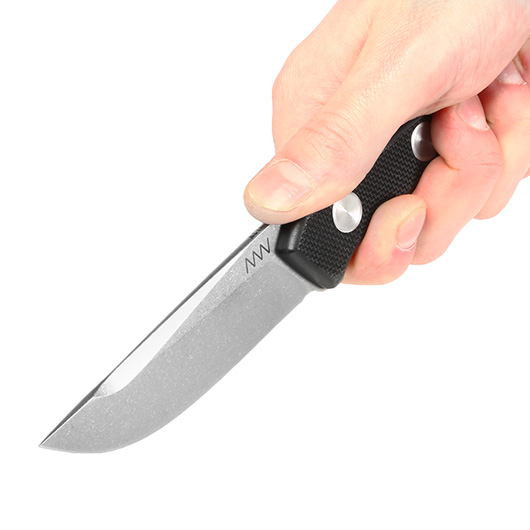 ANV Knives Outdoormesser P200 Sleipner Stahl stonewash inkl. Lederscheide Bild 9