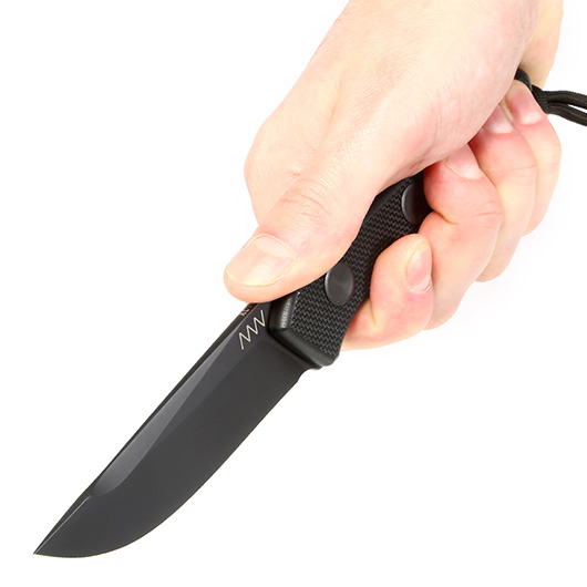 ANV Knives Outdoormesser P200 Sleipner Stahl Cerakote schwarz inkl. Lederscheide Bild 9