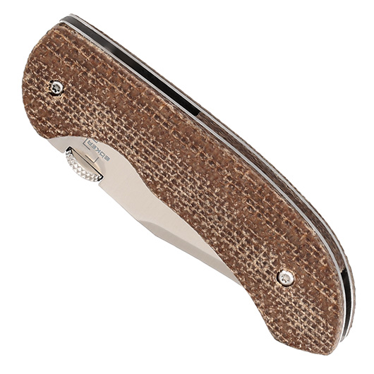 Bker Plus Einhandmesser Pocket Bowie D2 Stahl silber/braun inkl. Grtelclip und Messertasche Bild 4
