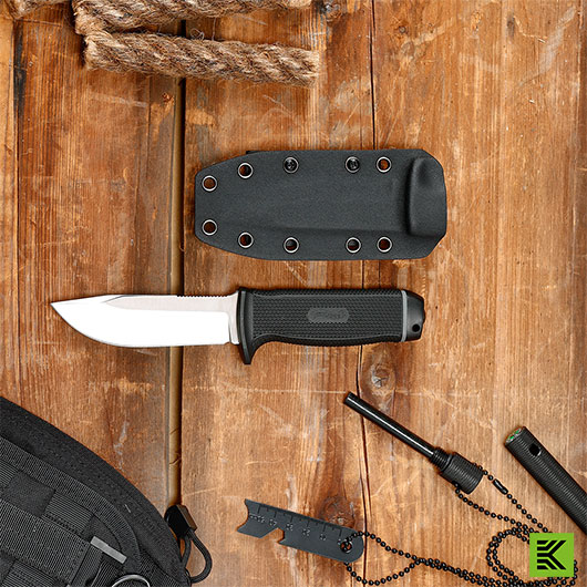 Walther Outdoormesser WB110 schwarz inkl. Kydexscheide Bild 1