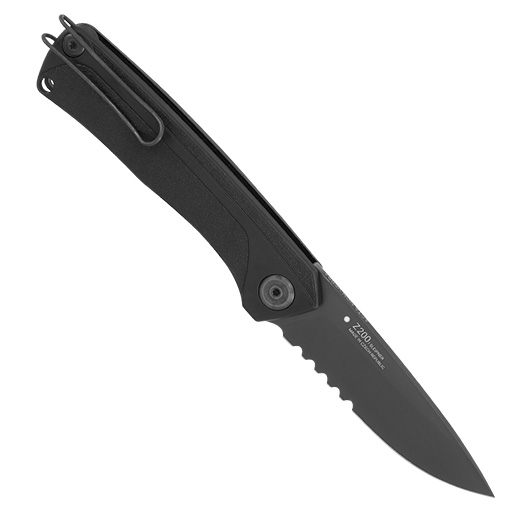 ANV Knives Taschenmesser Z200 mit Sgezahnung Sleipner Stahl schwarz inkl. Grtelclip Bild 1