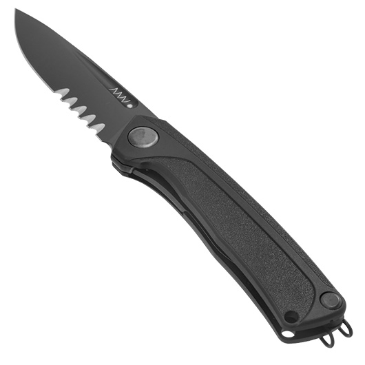 ANV Knives Taschenmesser Z200 mit Sgezahnung Sleipner Stahl schwarz inkl. Grtelclip Bild 2