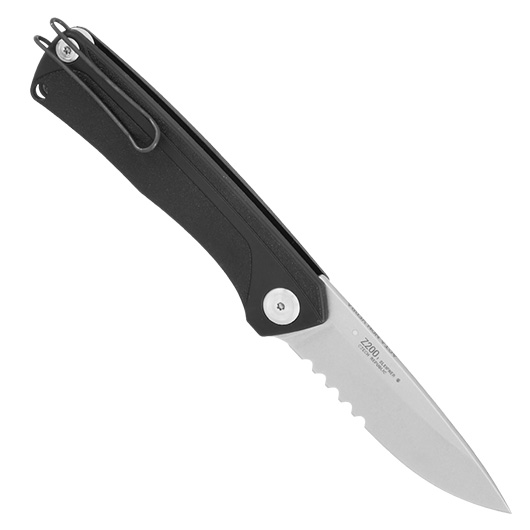 ANV Knives Taschenmesser Z200 BB mit Sgezahnung Sleipner Stahl schwarz/stonewash inkl. Grtelclip Bild 1