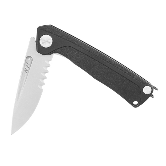 ANV Knives Taschenmesser Z200 BB mit Sgezahnung Sleipner Stahl schwarz/stonewash inkl. Grtelclip Bild 3