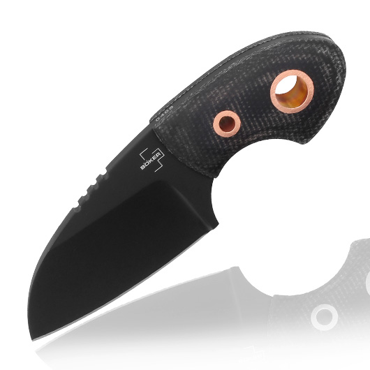 Bker Plus Neck Knife Gnome all black Copper D2 Stahl inkl. Kydexscheide