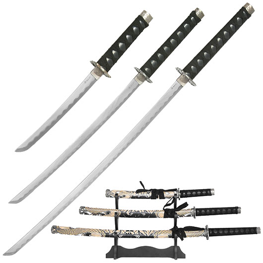 Tole 10 Imperial Schwertset Asia Design 3-teilig wei inkl. Stnder