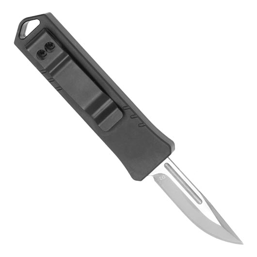 Bker Plus OTF Messer Micro USB D2 Stahl schwarz/silber inkl. Grtelclip Bild 1