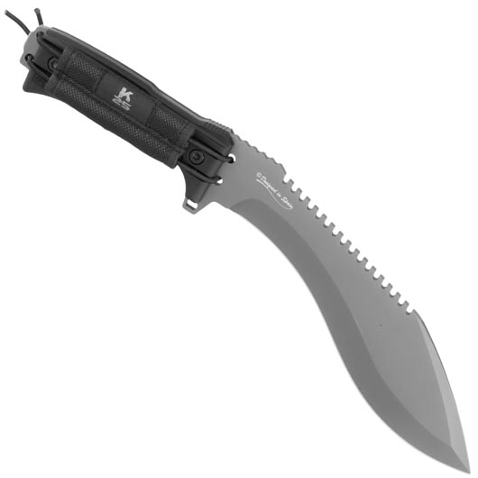 K25 Kukri Machete Elephas titanbeschichtet Sgezahnung grau/schwarz inkl. Nylon-Grtelscheide Bild 1