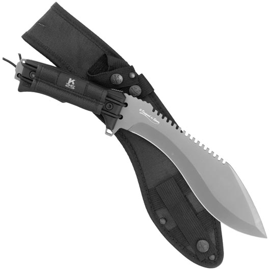 K25 Kukri Machete Elephas titanbeschichtet Sgezahnung grau/schwarz inkl. Nylon-Grtelscheide Bild 3