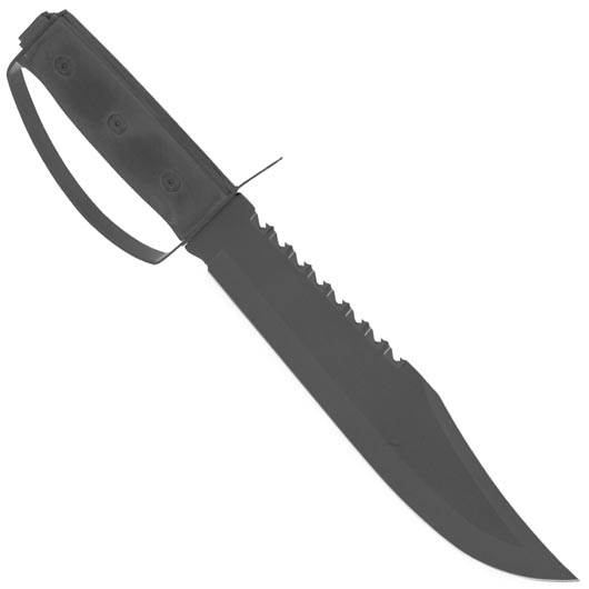 Outdoormesser Yankee mit Sgezahnung Holzgriffschalen schwarz inkl. Grtelscheide Bild 1
