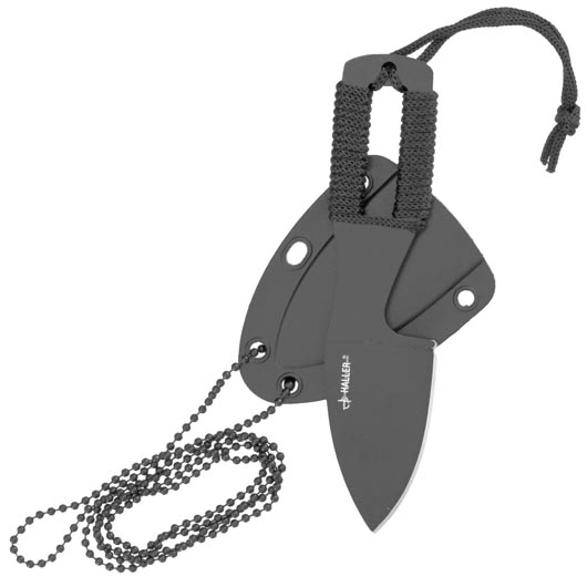 Haller Neck Knife schwarz inkl. Kydexscheide und Kugelkette Bild 3