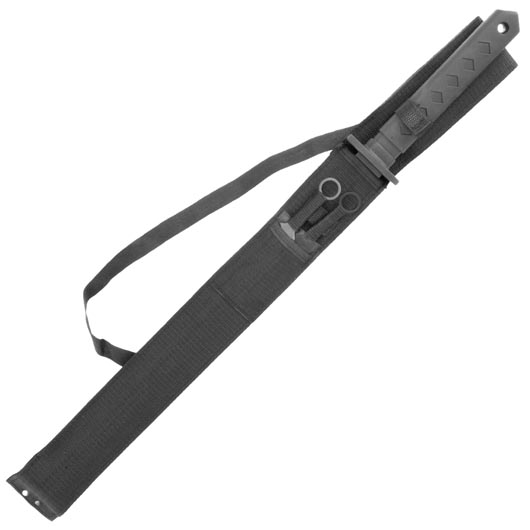 Haller Ninja Rckenschwert mit zwei Dolchen schwarz inkl. Nylon-Grtelscheide und Rckentragegurt Bild 5