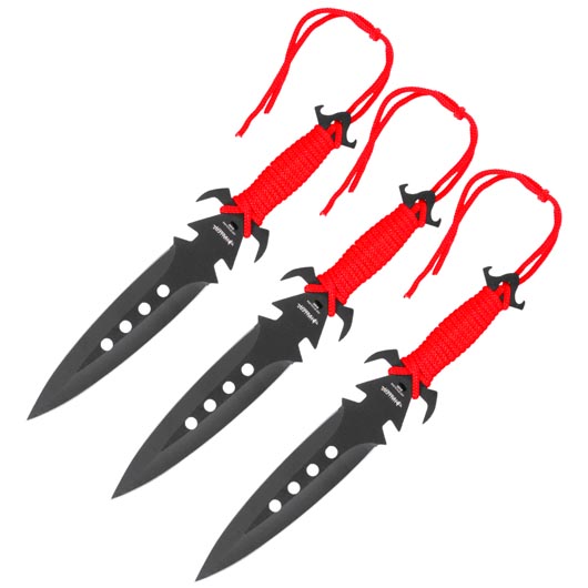 Haller Wurfmesserset Red Skull 3-teilig schwarz/rot inkl. Nylon-Grtelscheide Bild 1