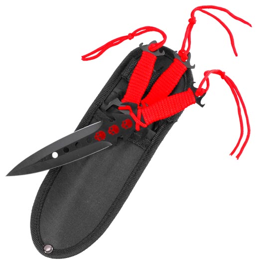 Haller Wurfmesserset Red Skull 3-teilig schwarz/rot inkl. Nylon-Grtelscheide Bild 2
