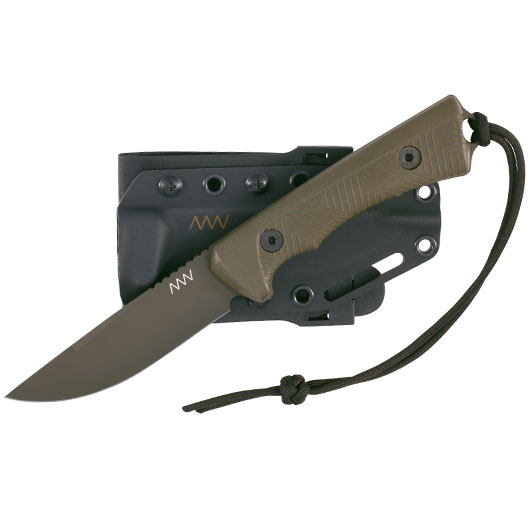 ANV Knives Outdoormesser P200 Sleipner Stahl Cerakote oliv inkl. Kydexscheide Bild 3