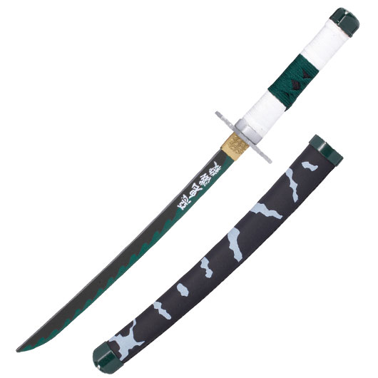 Haller Mini Katana Demon Slayer Sanemi schwarz/grn inkl. Scheide und Schwertstnder