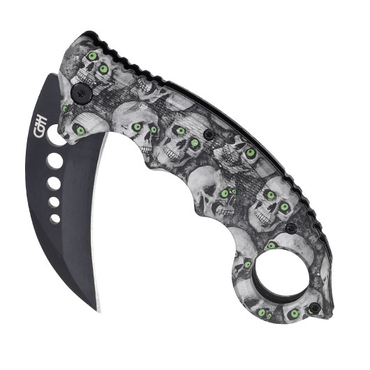 CJH Karambit Totenkpfe inkl. Grtelclip Bild 3