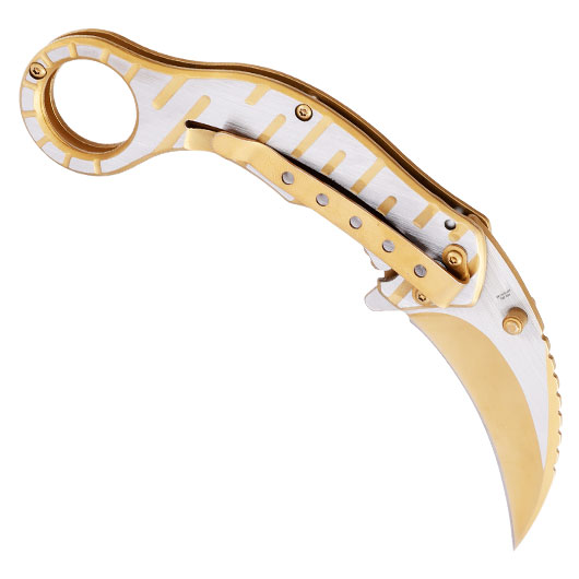 CJH Karambit silber/gold inkl. Grtelclip Bild 1