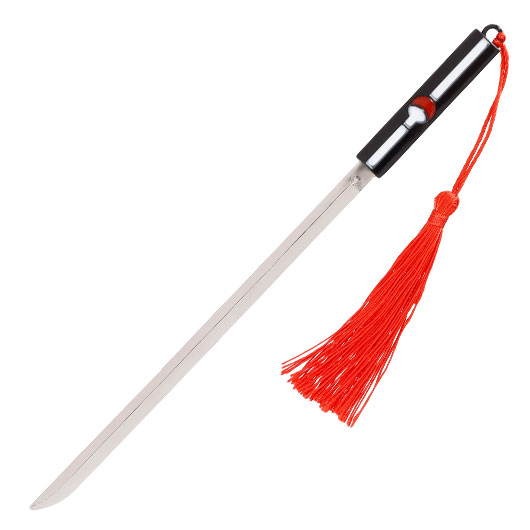 Schlsselanhnger Mini Katana Naruto Sasuke Uchiha schwarz/wei inkl. Scheide und Schwertstnder Bild 1