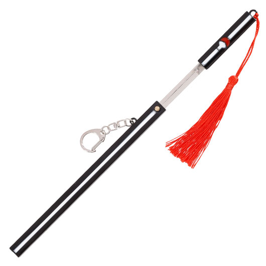 Schlsselanhnger Mini Katana Naruto Sasuke Uchiha schwarz/wei inkl. Scheide und Schwertstnder Bild 6