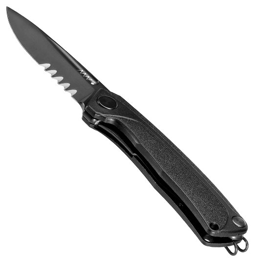 ANV Knives Taschenmesser Z200 BB mit Sgezahnung Sleipner Stahl schwarz inkl. Grtelclip Bild 2