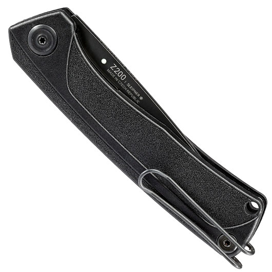 ANV Knives Taschenmesser Z200 BB mit Sgezahnung Sleipner Stahl schwarz inkl. Grtelclip Bild 5