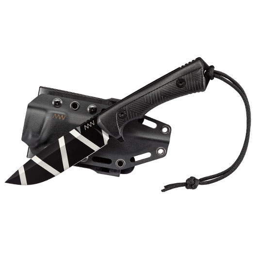 ANV Knives Outdoormesser P250 Sleipner Stahl Cerakote schwarz camo inkl. Kydexscheide Bild 3