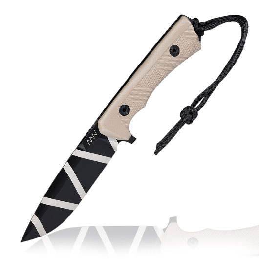 ANV Knives Outdoormesser P250 Sleipner Stahl Cerakote coyote/schwarz camo inkl. Kydexscheide