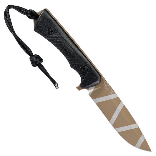ANV Knives Outdoormesser P250 Sleipner Stahl Cerakote schwarz/coyote camo inkl. Kydexscheide Bild 1