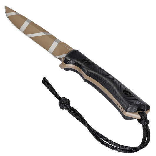 ANV Knives Outdoormesser P250 Sleipner Stahl Cerakote schwarz/coyote camo inkl. Kydexscheide Bild 2