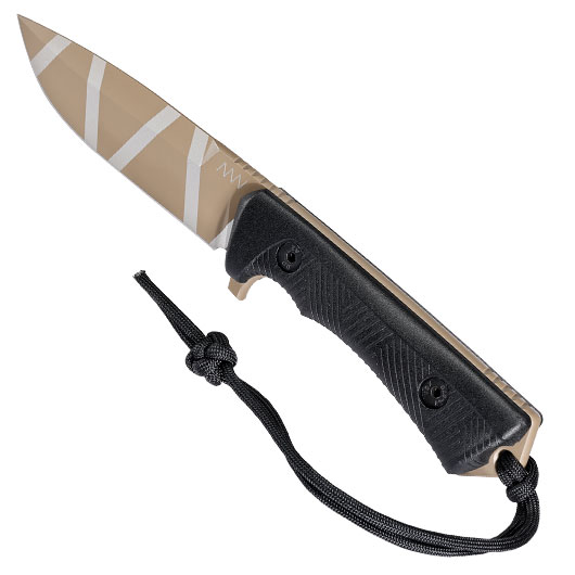 ANV Knives Outdoormesser P250 Sleipner Stahl Cerakote schwarz/coyote camo inkl. Kydexscheide Bild 6