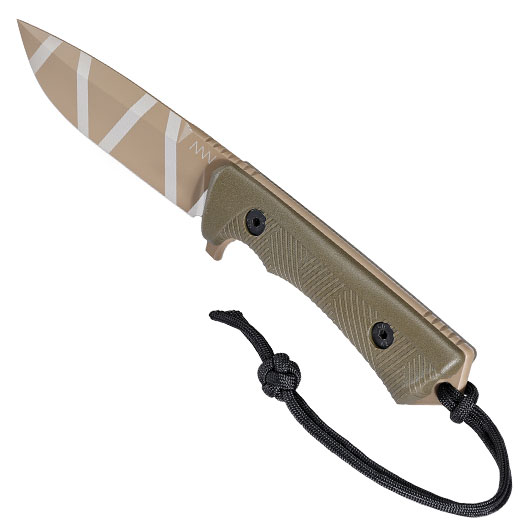 ANV Knives Outdoormesser P250 Sleipner Stahl Cerakote olive/coyote camo inkl. Kydexscheide Bild 6