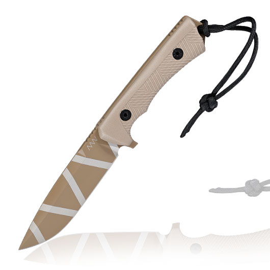 ANV Knives Outdoormesser P250 Sleipner Stahl Cerakote coyote camo inkl. Kydexscheide