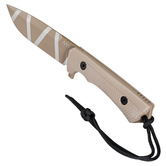 ANV Knives Outdoormesser P250 Sleipner Stahl Cerakote coyote camo inkl. Kydexscheide Bild 6
