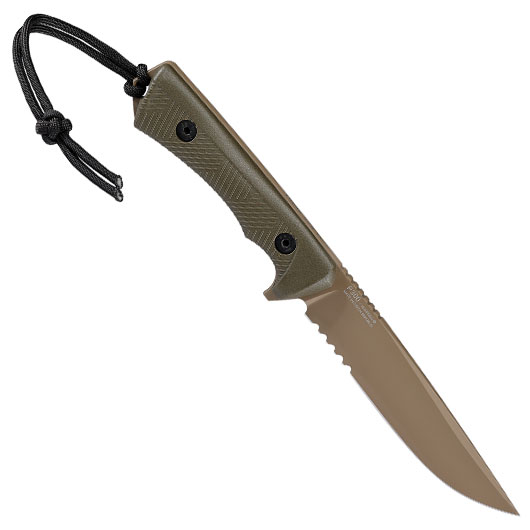 ANV Knives Outdoormesser P300 mit Sgezahnung Sleipner Stahl Cerakote oliv/coyote inkl. Kydexscheide Bild 1
