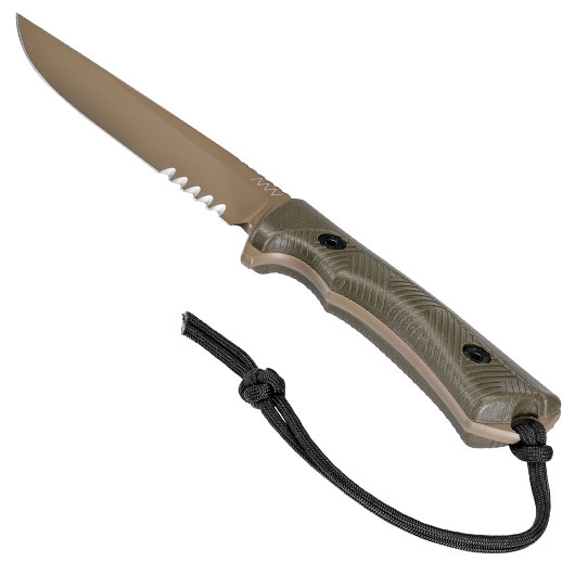 ANV Knives Outdoormesser P300 mit Sgezahnung Sleipner Stahl Cerakote oliv/coyote inkl. Kydexscheide Bild 2